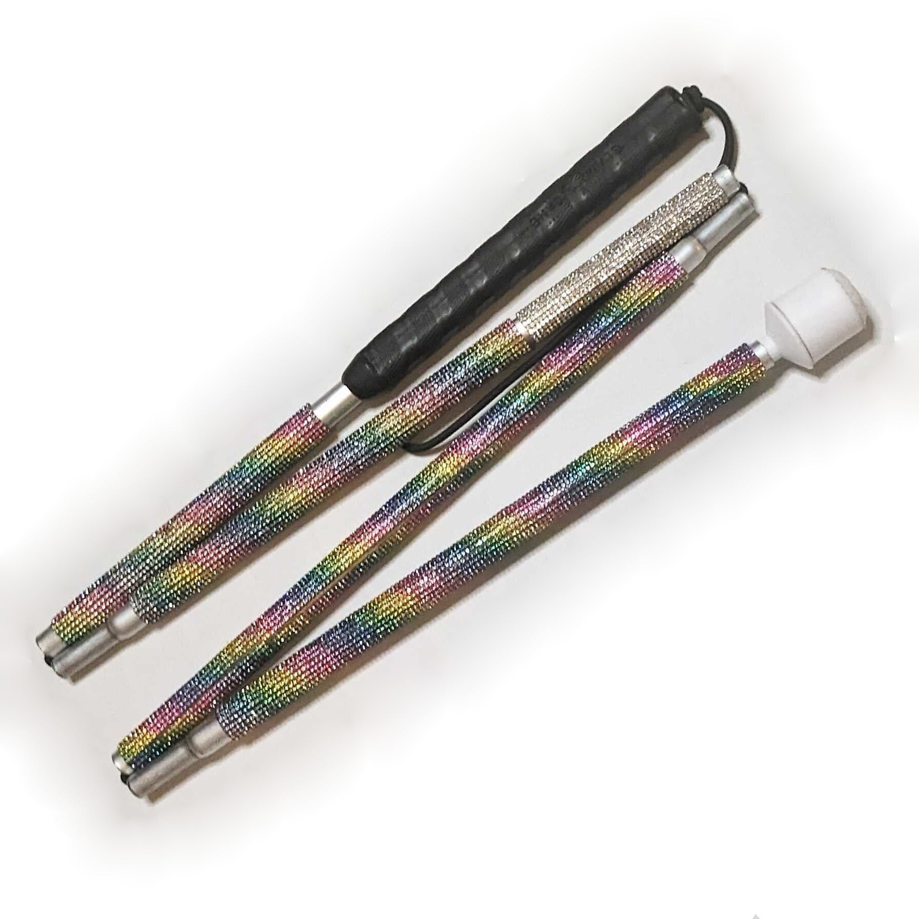 The Pride Cane: Rainbow Rhinestone Glam Cane – Lachi Music